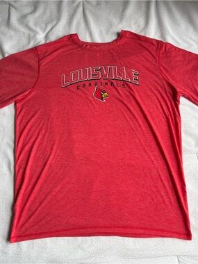 Knights Apparel Louisville Cardinals Red Logo Tee
